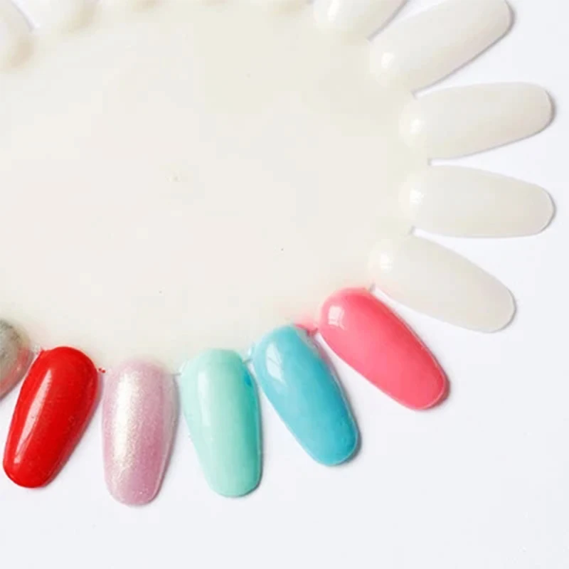 False Nails Palette Color Card White Transparent Acrylic Fake Nails Tips Polish Color Display Plastic Artificial Board DIY Round False Nails Palette Color Card White Transparent Acrylic Fake Nails Tips Polish Color Display Plastic Artificial Board DIY Round