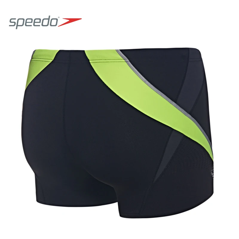 speedo men's endurance  polyester solid square leg swimsuit