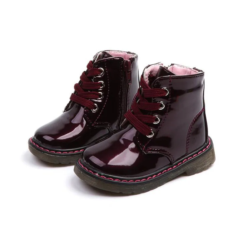 

2019 New Autumn Kids Snow Boots Martin Boots Children's Winter Ankle Winter Girl Boots Unisex PU Leather Shoes For kids non-slip