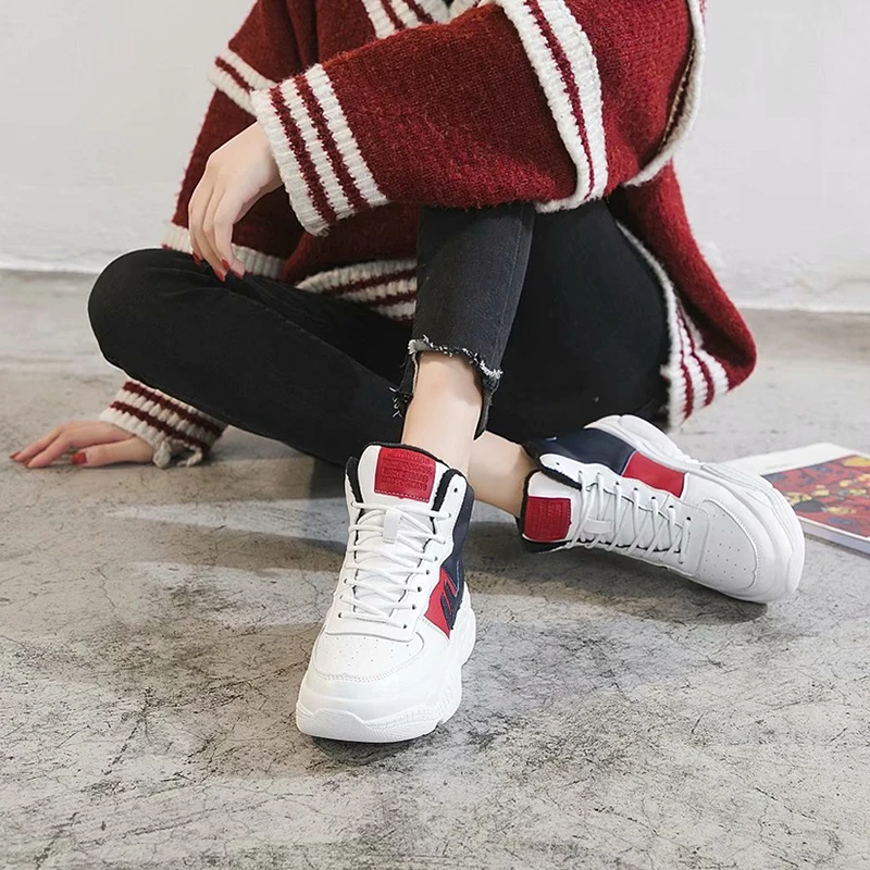 

Dumoo New Arrival Winter Sneakers Shoes Women Casual Shoes Warm Short Plush Black Red Shoes Heel 4cm Zapatillas Mujer Trainers