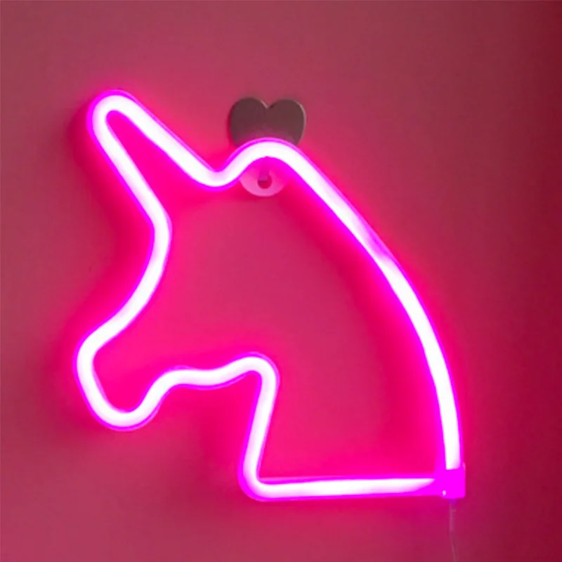 

Unicorn Party Unicorns Light LED Neon Lights USB Or AA 1.5V Battery Cat Unicornio Kids Room Decoration Wall Decoration