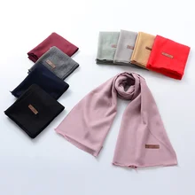 Зимний Детский кашемировый однотонный шарф, Детские шарфы, Дизайнерские теплые шарфы для мальчиков и девочек