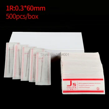 

Free Shipping 500 Pieces/Box Tattoo 1R Needles For Permanent Eyebrow and Lip Munsu Makeup Machine 0.3mm*60mm