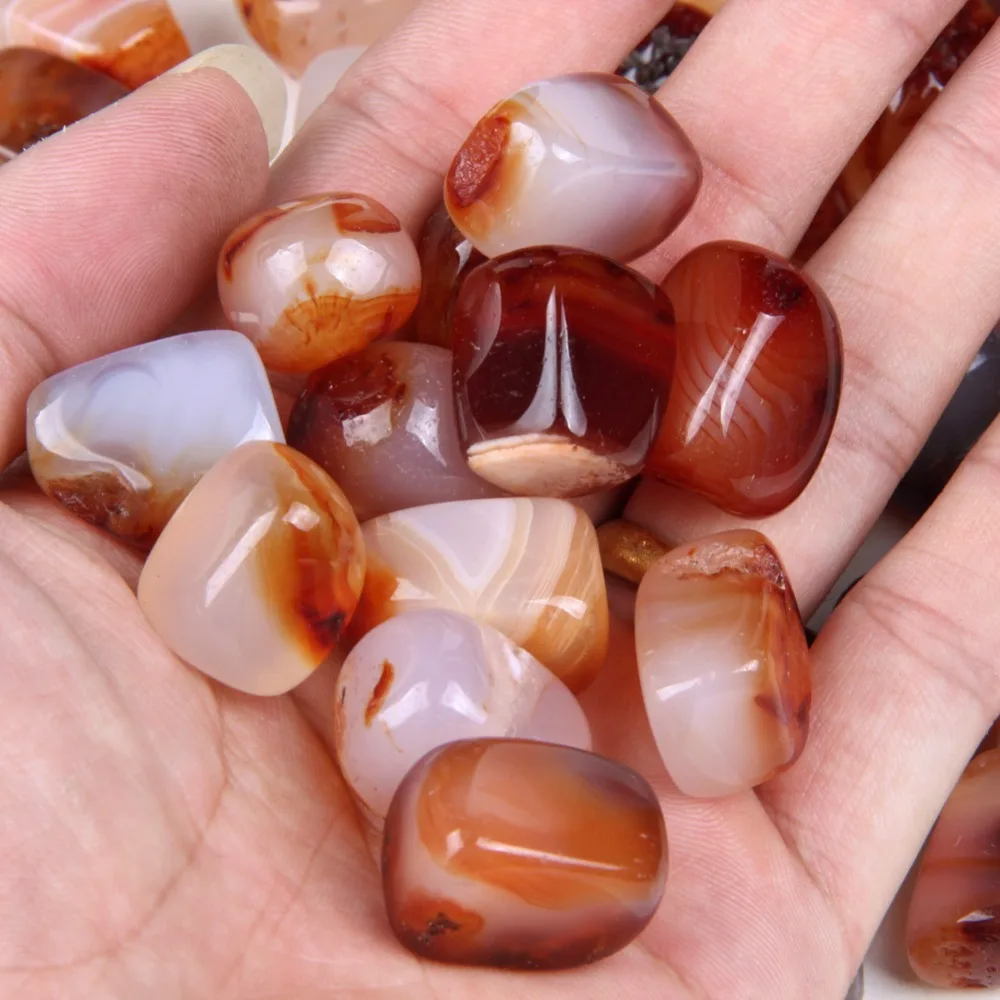 

1/2lb Bulk Natural Carnelian Tumbled Stone Set Quartz Crystal Healing Reiki Chakra Stones TS002A