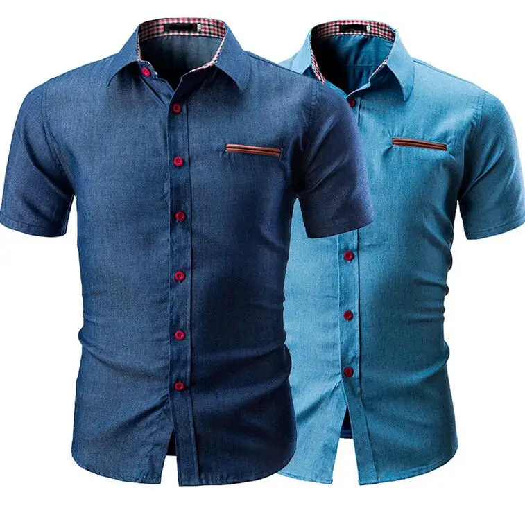 shirts men top casual shirt dress mens clothing Button Turn Down Collar Short sleeve shirt men tops moda hombre 2019 Fashion