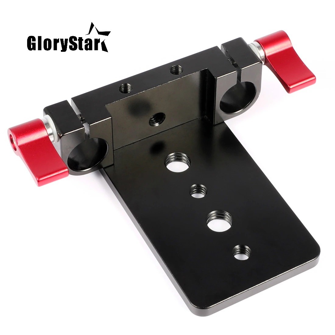 

GloryStar Tripod Mounting Plate Railblock For 15mm Rod clamp mount 1/4" 3/8" holes support 5D2 5D3 550D for DSLR Camera