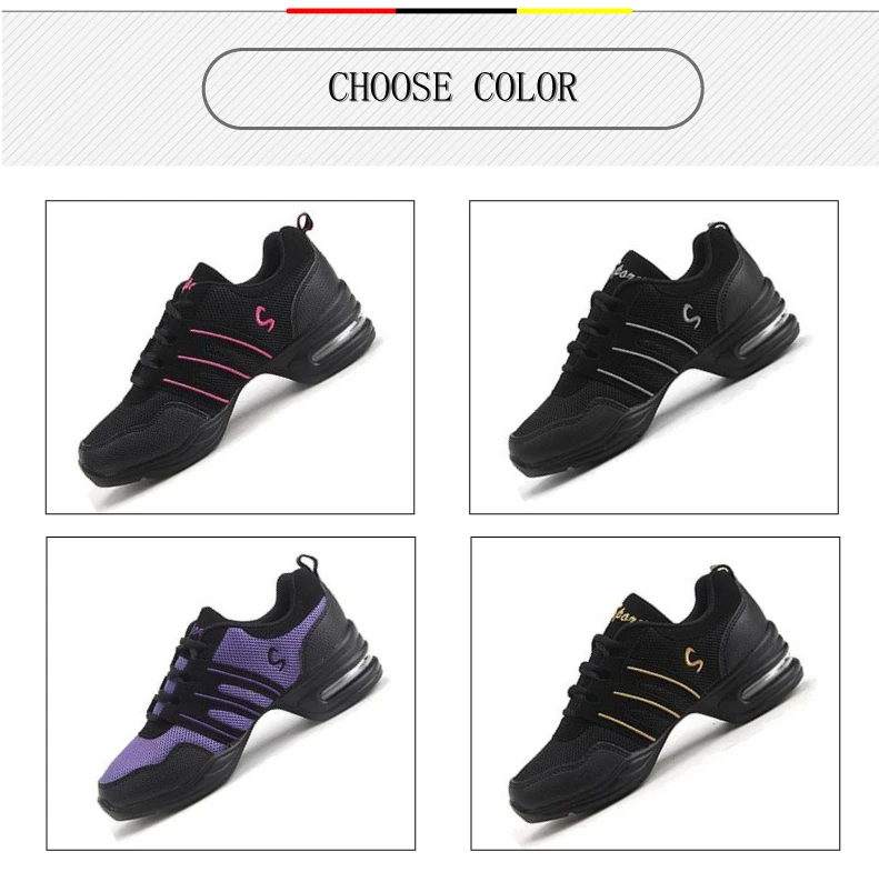 2019 sneaker women shoes Sports Feature Soft Outsole Breath Dance Shoes Sneakers For Woman Practice Shoes Modern Dance Jazz Shoes (3)