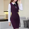 Temperament Women Business Vest Work Wear Uniforms Slim V Neck Metal Buttons Formal Office Ladies Interview Plus Size Coat ► Photo 2/6