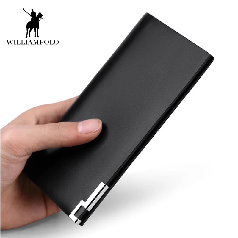 

Business Genuine Leather Wallet Long Purse Business Vintage Card Holder Male Wallets Cowhide Leather Purses Clutch Bags 2018 New