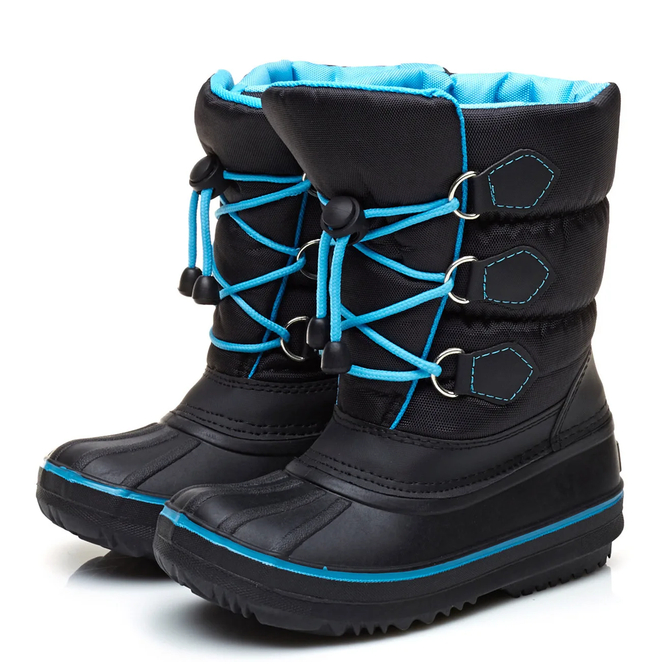30 градусов; Брендовая детская обувь; зимние сапоги для девочек и мальчиков; модные детские зимние сапоги; теплые красивые короткие сапоги для девочек; высокое качество - Цвет: black blue