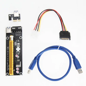 

60cm USB 3.0 PCI-E Riser Card PCI Express Extender SATA 15 to 4Pin Power Cable for 1x to 16x PCIe Slot Motherboard for BTC Miner