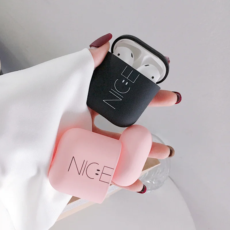 NEW Hard Earphone Case For Apple Airpods 1/2 Shockproof Cover For Apple AirPods Earphone Cases Matte Pink Protector Couple Case