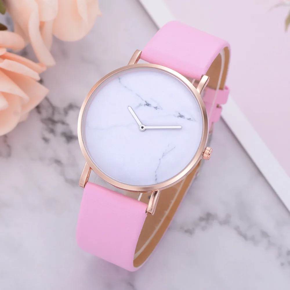 Новая мода Montre Femme с мраморным принтом под кожаное платье кварцевые часы Топ бренд женские часы женские нежные часы Bayan Kol Saati* A