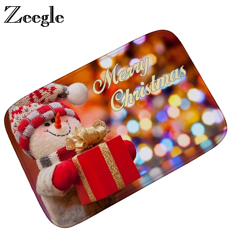 buy Zeegle Christmas Mat Welcome Doormat Outdoor Carpet Flannel Child Carpet Living Room Rug Non slip Kitchen Mat Bathroom Floor Mat