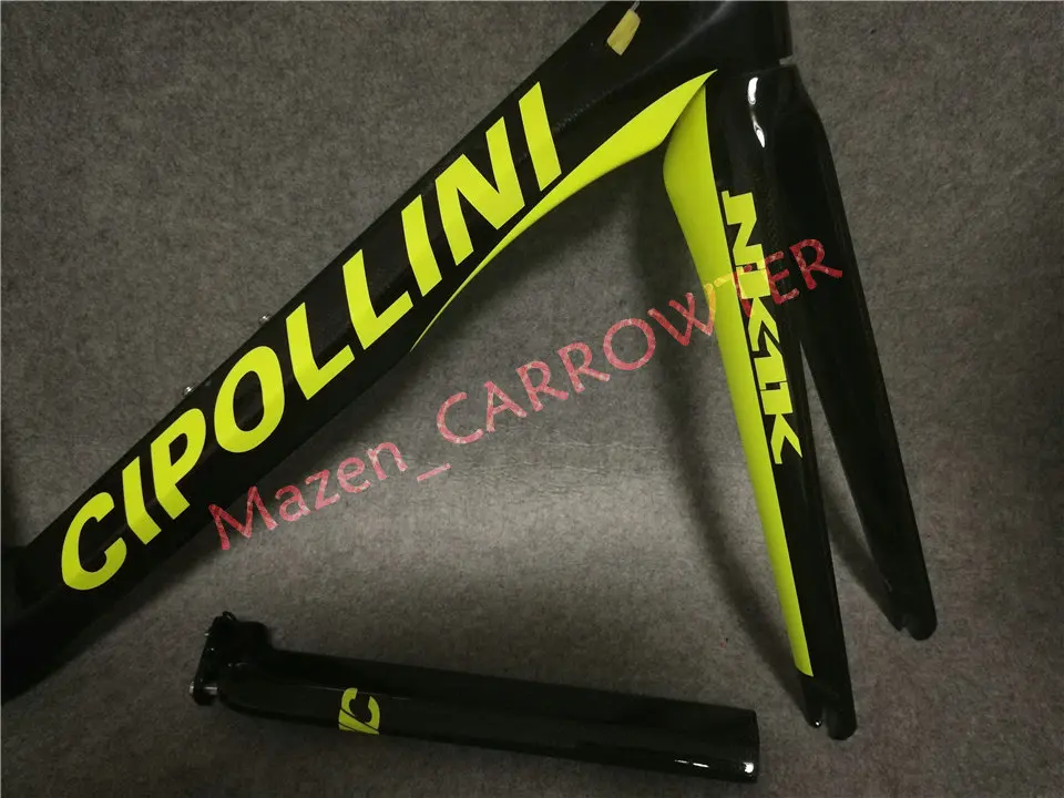 Excellent Road bicycle Frameset T1000 3K/1K Fluorescent Green Cipollini NK1K carbon road bike frame with BB68/BB30 Matte/Glossy 14