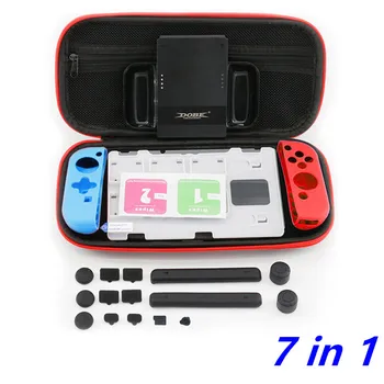 

Nintend Switch Protective Kit Storage Box + Expansion Card Slot + Joy-con Grip + Rubber Plug + Silicone case + Screen Film Cover