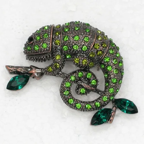 

Rhinestone Marquise Chameleon Reptile Pin brooches C658 K3