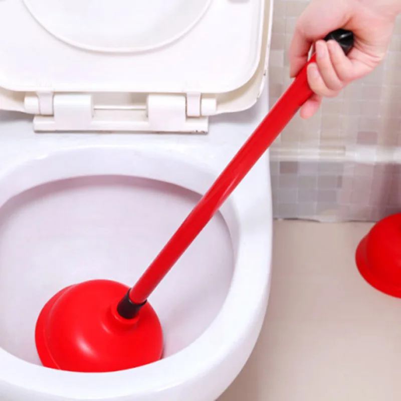 Plastic Manual Drain Plunger Strong Washer Toilet Tool With Toilet Brush Set Handle Kitchen Toilets Bathroom Cleaning Tool