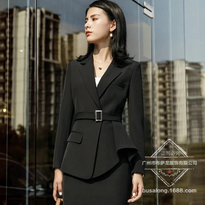 

Autumn and winter new classic long-sleeved professional pants suit interview dress suit work suit jacket