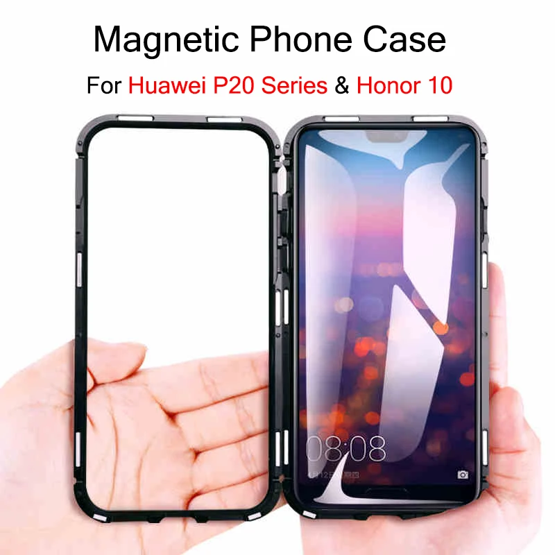 

Magnetic Adsorption Phone Case for Huawei P20 lite P20 pro P20 Back Shell Protective Bumper Frame for Huawei Honor 10 Back Case