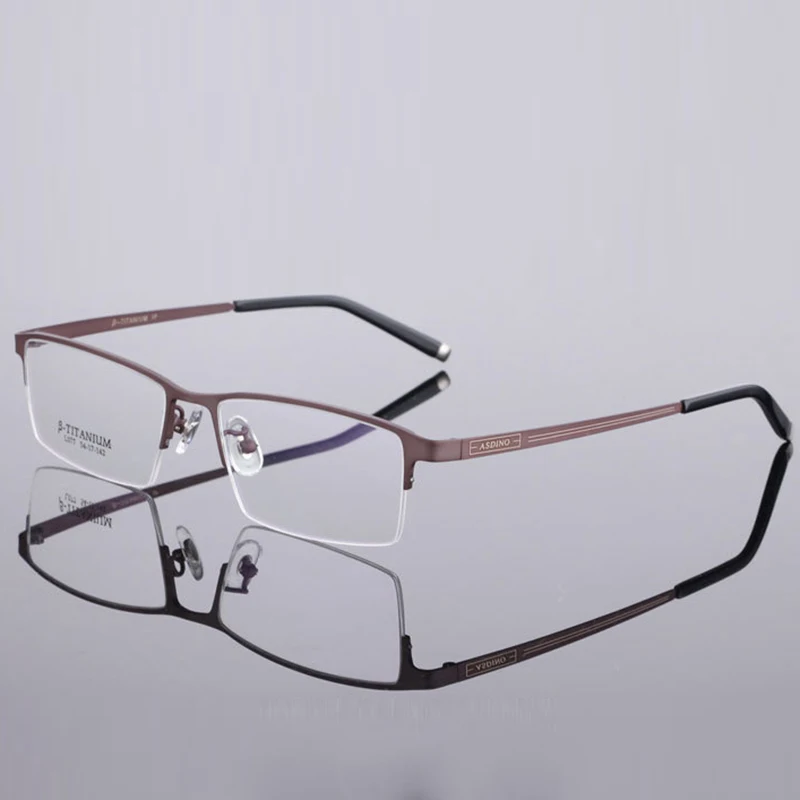 Мужские очки из чистого титана, оправы для очков, компьютерные оптические очки с прозрачными линзами, оправы для мужских очков de grau RS408 - Цвет оправы: RS408 C2 Brown