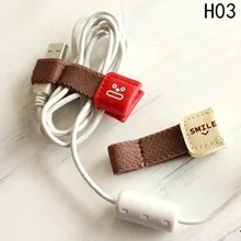 Hot Sale 2Pcs Leather Earphone Heaphone Winder Cable Cord Organizer Holder font b Mobile b font