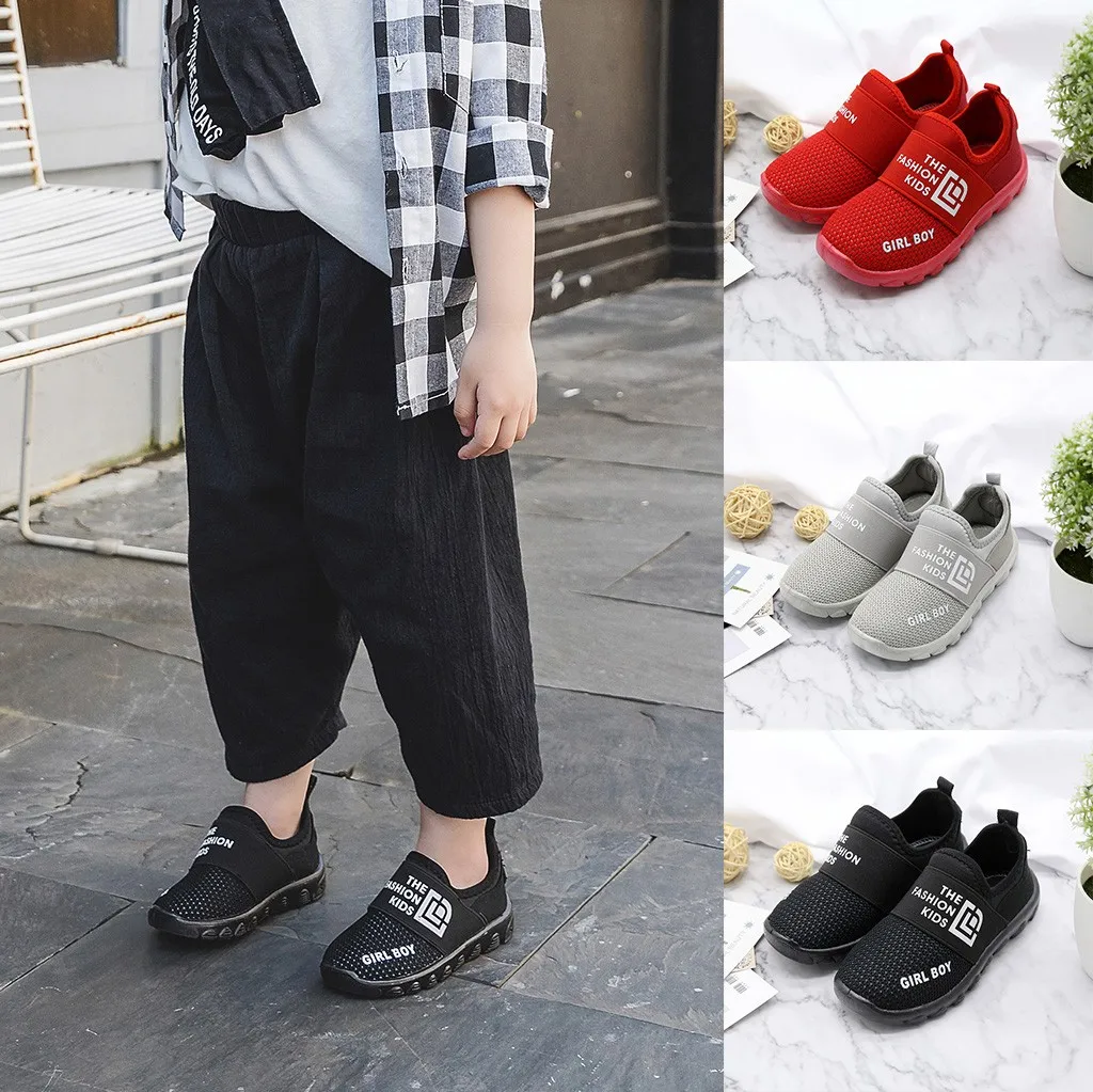 Modis Children's Sneakers Shoes Kid Baby Boys copodenieve Girls Letter Sport Running Breathable Mesh Sneaker Casual | Детская одежда