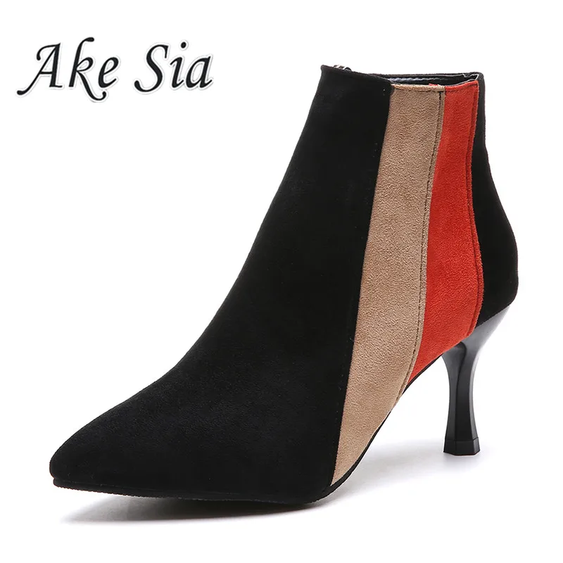 Pointed Toe High Heels Women Boots Basic Shoes Autumn And Winter Casual Female Ankle Boots Single Fashion snow boots