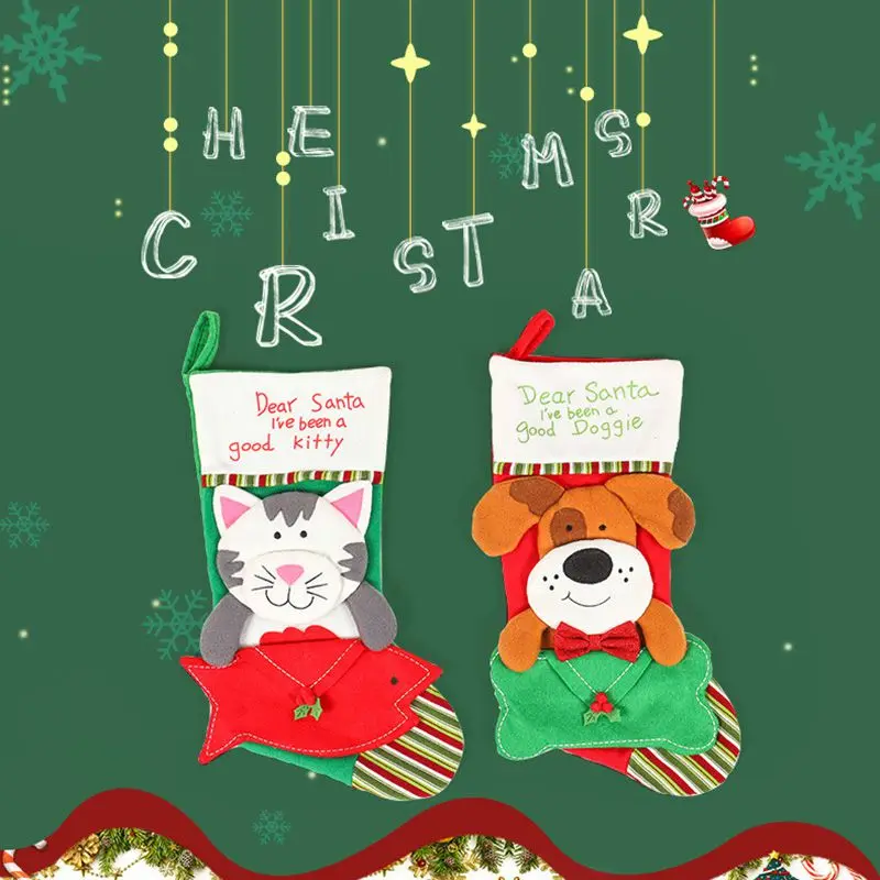 

Christmas socks Cookie Candy Package children's Gifts Bag For Xmas Home Party Packing Decoration Baking Supplies