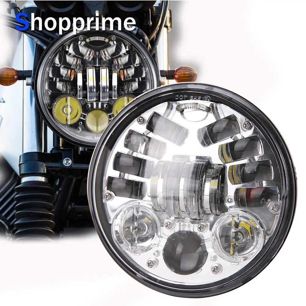 

5.75" Moto adaptive Motorcycle Headlight LED Light For 5.75 Inch H4 Led headlamp with High Low Beam Projector