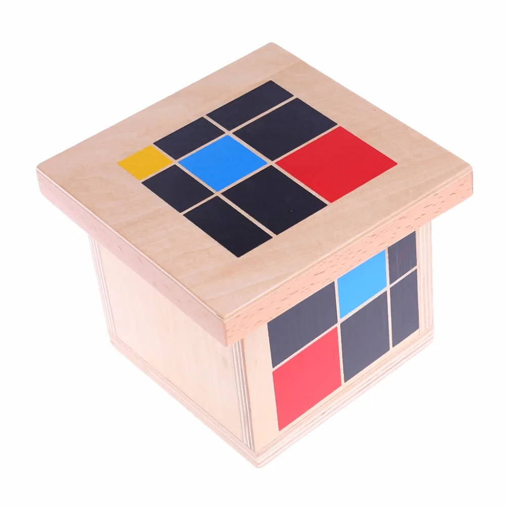 Early Learning Educational Toys Montessori Wooden Trinomial Cube for Toddlers Preschool Training