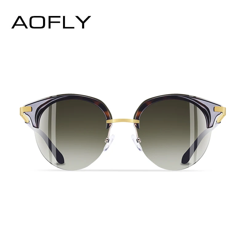 AOFLY, брендовые, дизайнерские, модные, кошачий глаз, солнцезащитные очки для женщин, Ретро стиль, полуоправа, солнцезащитные очки для женщин, без оправы, UV400, Gafas De Sol, A143