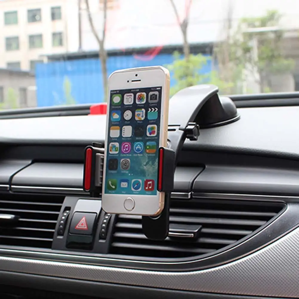 

Genuine Car Phone Holder GPS Auto Dashboard Windshield Mobile Cell Phone Retractable Mount Stand Black Support Cellular Phone