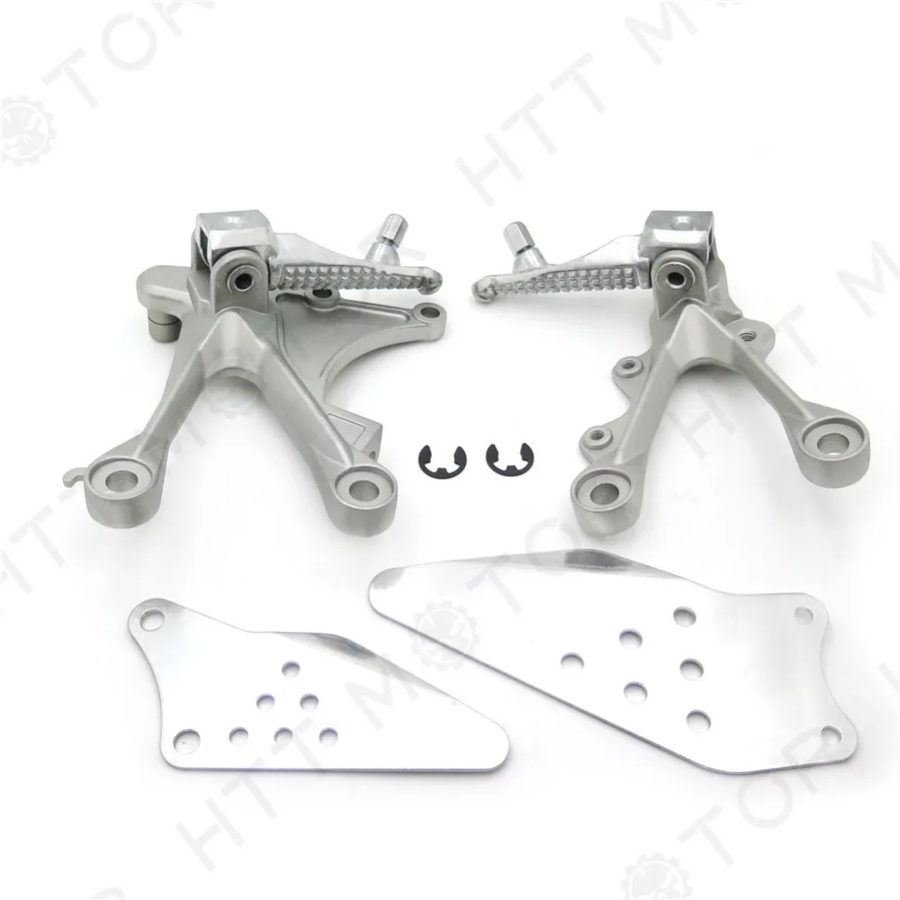 

Aftermarket Free shipping Potorcycle Parts SILVER Front Rider Foot Pegs Bracket Fit For Kawasaki Zx6R 2005 2006 2007 2008