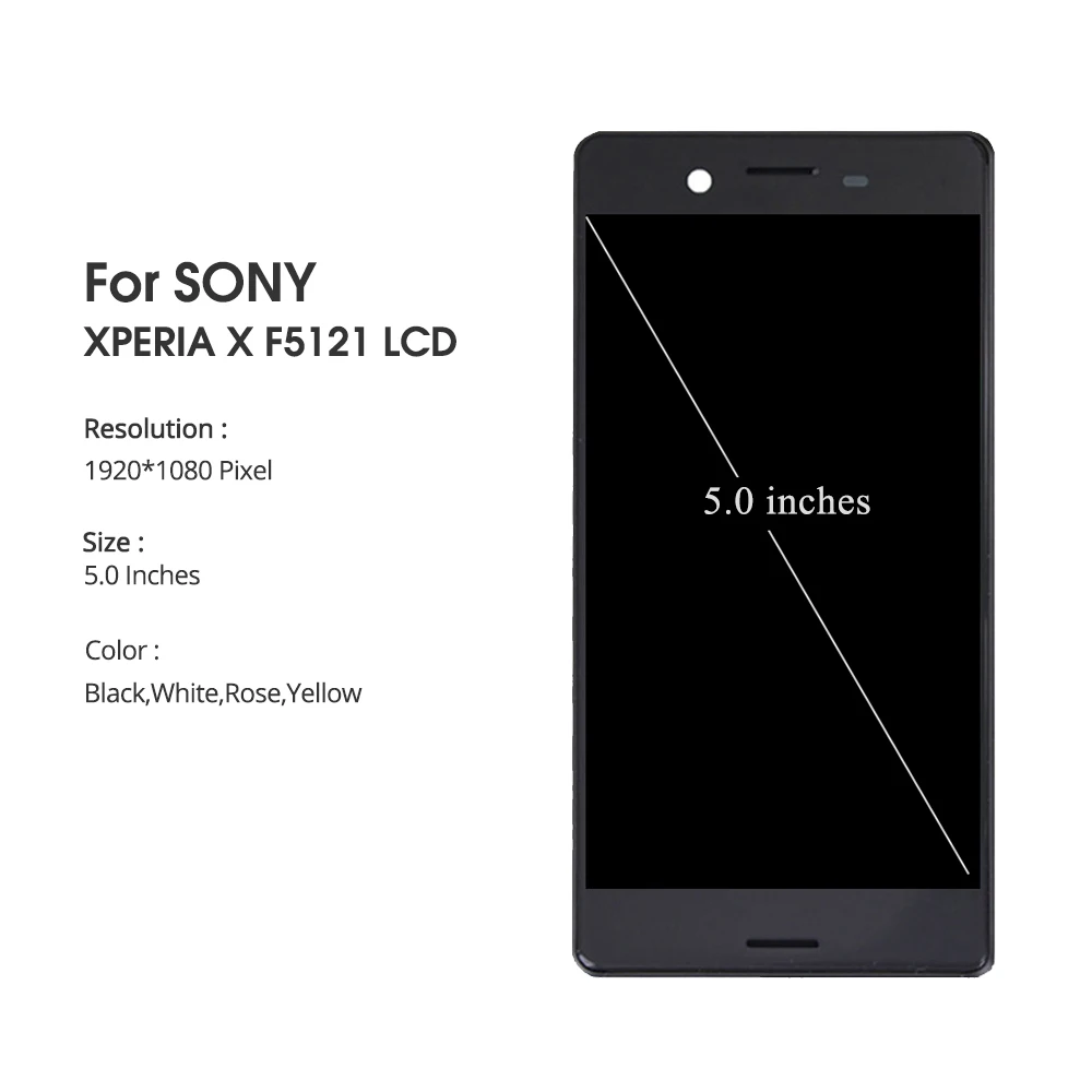 5,0 ''протестированный ЖК-дисплей для sony Xperia X F5121, ЖК-дисплей для sony Xperia F5121 X, сенсорный дигитайзер в сборе с рамкой