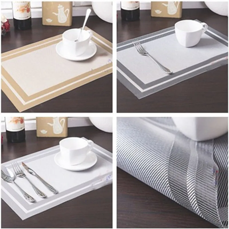 

6PCS PVC Insulation Bowl Placemats Kitchen Dining Room Pad Western Table Mat