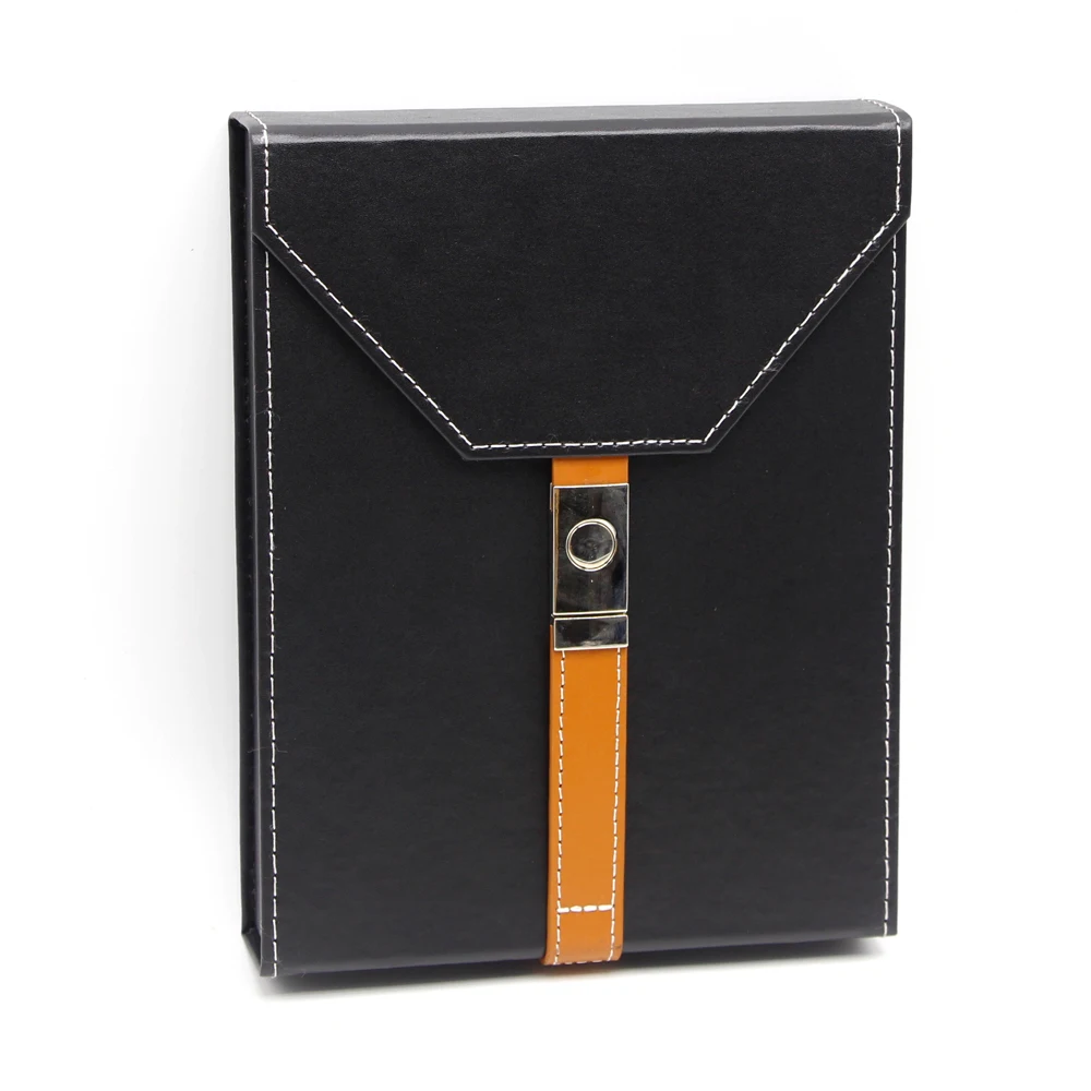 

GALINER Personality Leather Cigar Case Travel Humidor Box Cedar Wood Cigar Humidor with Humidifier Magnetic Lock