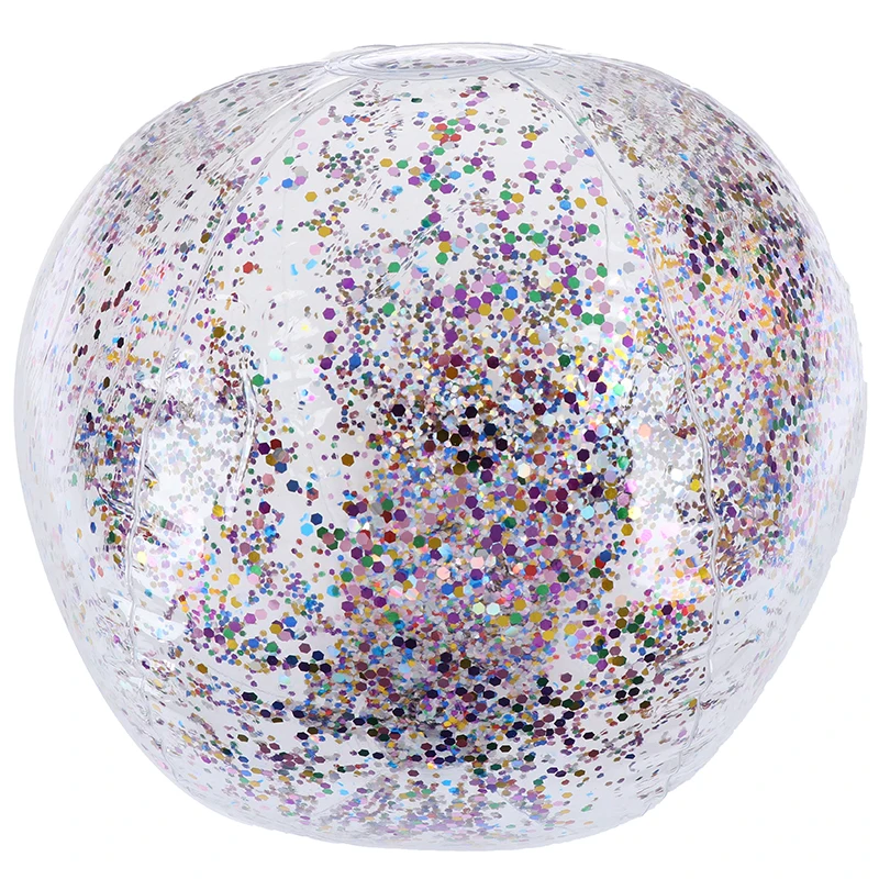 Прозрачный Bling шар для плавания игрушки круглые надувные блестки внутри пляжный мяч для бассейна, погружаемый в воду уличная игрушка