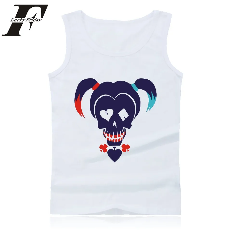 Отряд Самоубийц Харли Квинн майка Для мужчин Бодибилдинг Лето Вязаные Жилеты для женщин в Харли Квинн Мода Бодибилдинг Рубашка без рукавов Одежда