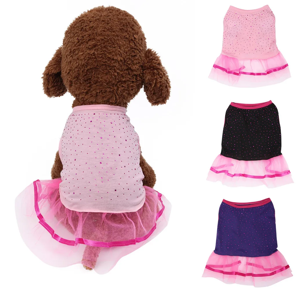 

pet supplies New Pet Spring And Summer Breathable Fahsion Crystal Lace Princess Skirt Dog Cat Convenient and practical product
