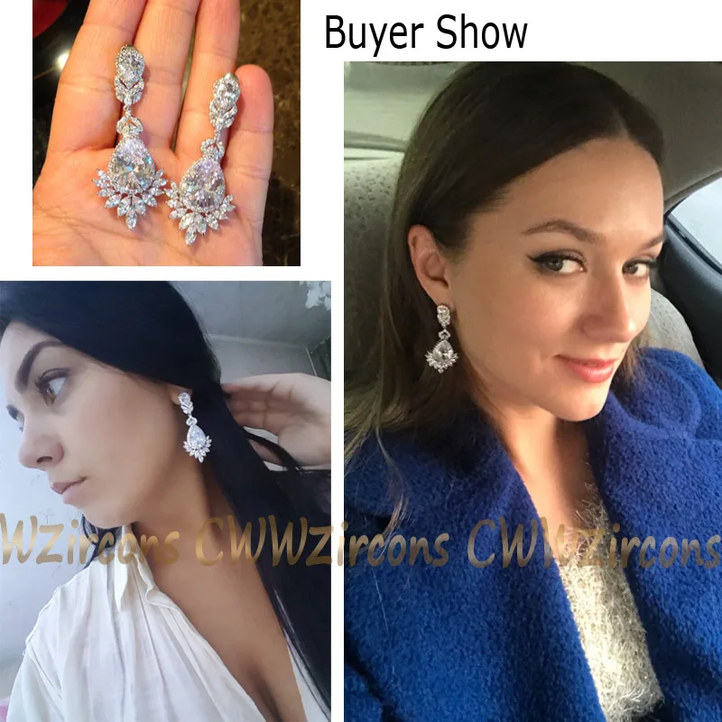 Серьги маркиза для невесты с красным фианитом|long bridal|earrings bridemarquise earrings |