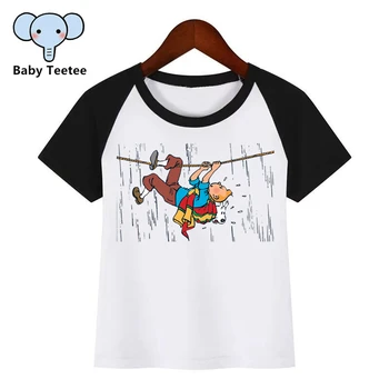 

Children New Cartoon TINTIN Funny Print T Shirt Children Summer T-shirt Kids Fashion Clothing T Shirt Children Cartoon T-shirt