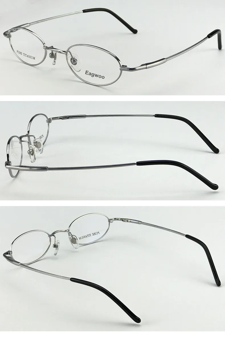 Очки из чистого титана, маленькая оптическая оправа, подходящая для высокопрочных мощных очков по рецепту, очки овальной формы 1699