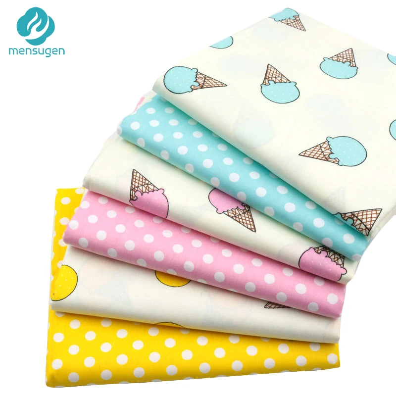 6 шт./лот, 40 см* 50 см, хлопковая ткань с принтом в горошек для лоскутного шитья, рукоделия ручной работы, материал Telas to Patchwork