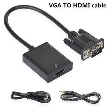 

VGA to HDMI Converter 1080P Converter HD Audio AV Converter HDTV Video Cable VGA2HDMI Adapter For TV PC Free shipping