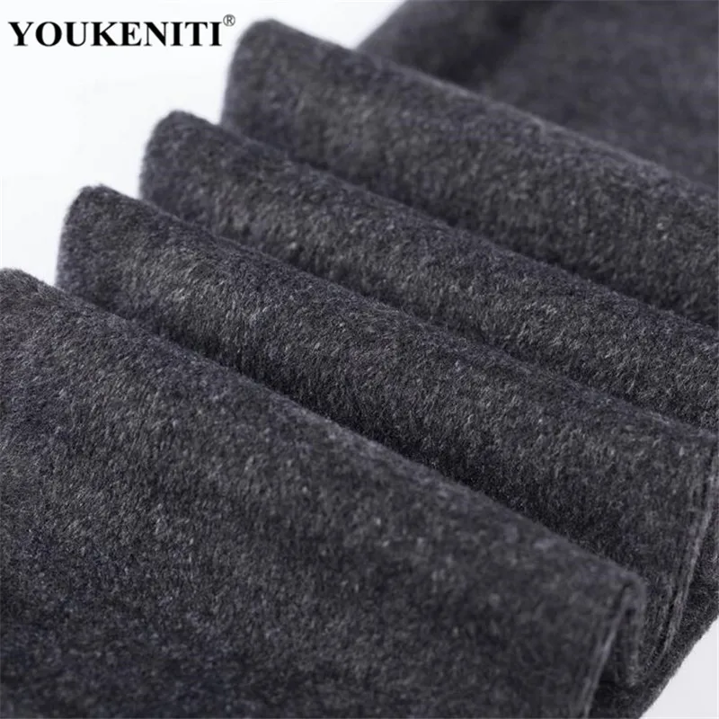 Youkeniti плюс кашемир толщиной Повседневное Высокая талия эластичные Фитнес