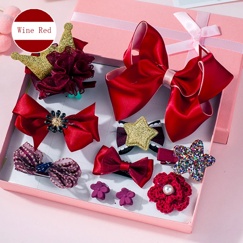 10pc-Headwear-Set-Toys-For-Girls-Children-Accessories-Ribbon-Bow-Hair-Clip-Hairpins-Girl-Princess-Hairdress