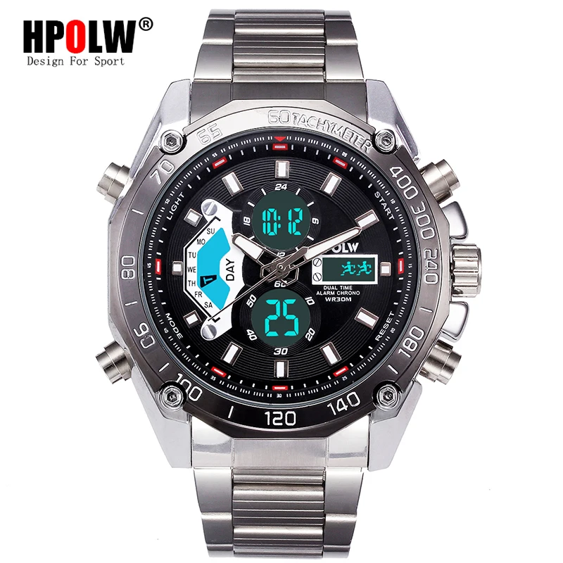 

Men Digital LED Military Watches Top Brand Luxury HPOLW Men's Analog Quartz Digital Watch Outdoor Sport Watch Relogio Masculino