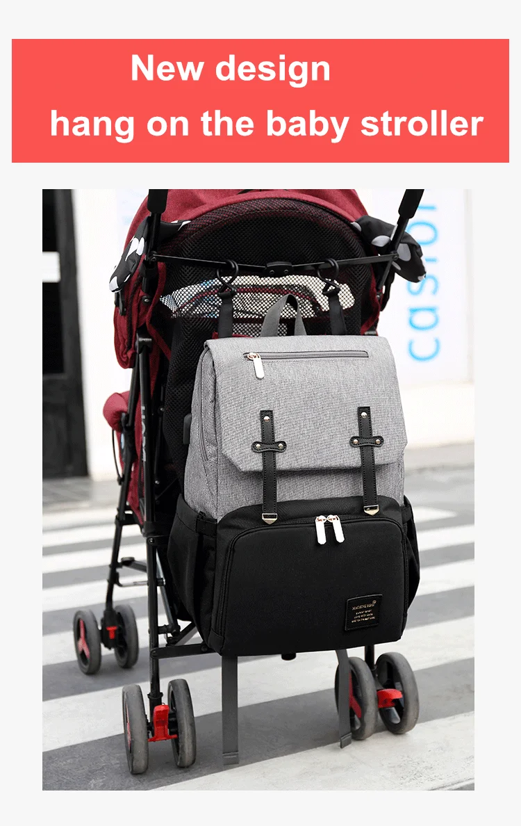 Fashion Diaper Bag Mummy Backpack Large Capacity Maternity Nappy Bag Usb Baby Stroller Bag Waterproof Oxford Handbag For Mother (17)