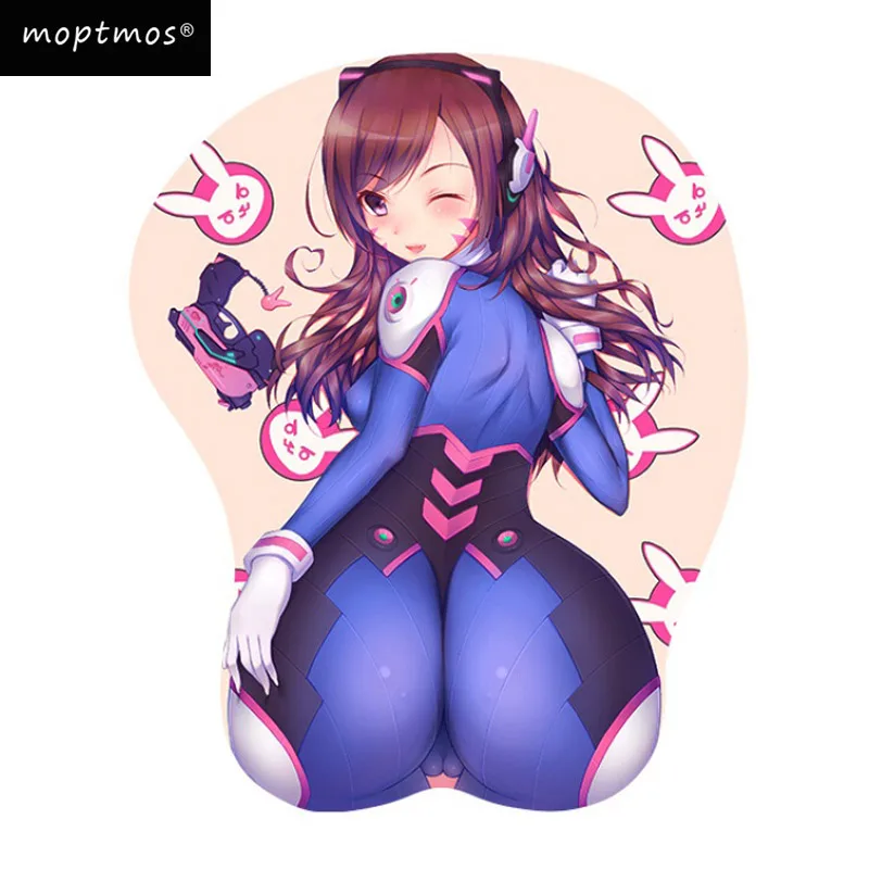 Аниме 3D коврик для мыши Overwatch D. VA сексуальный мягкий силиконовый гелевый коврик для мыши игровой коврик для мыши-эргономичный коврик для мыши с поддержкой запястья